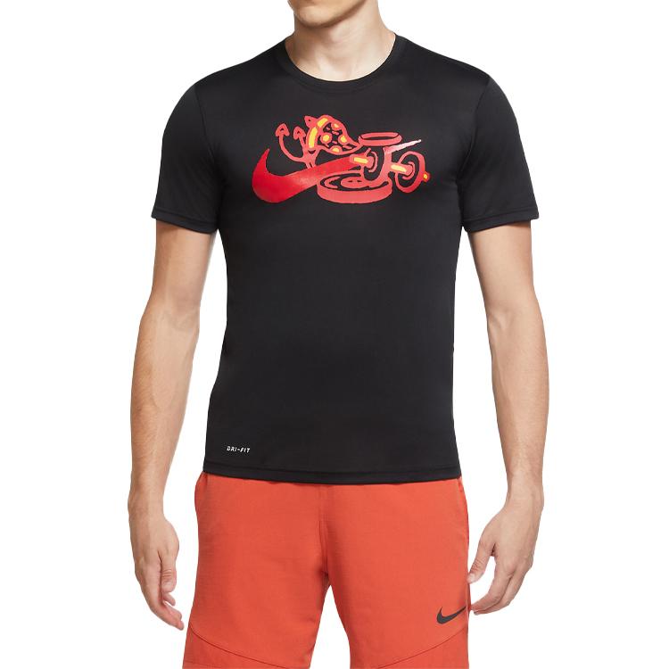 Nike Футболки Мужские Черные С Круглым Вырезом Умеренный Прямой Крой CU8489-010