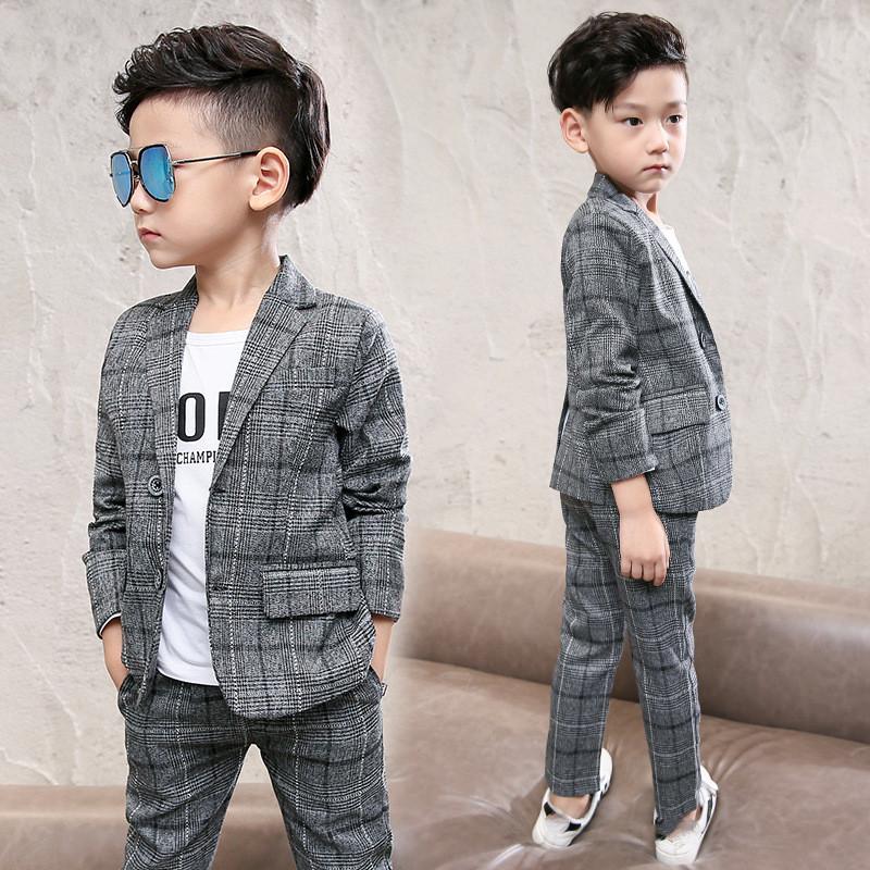 Boys Spring and Fall Uniform Set Children's Toastmasters Uniform Jacket + Pants 2-piece Set