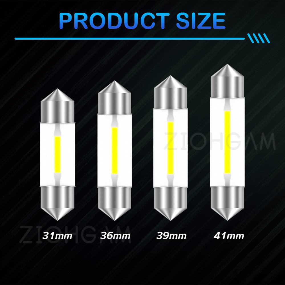 ZIOHGAM 6V 12V 24V 31 mm Led Bulb C10W C5W 31mm Festoon 36mm 39mm 28mm 41mm Lamp Warm White Dome Trunk Truck Car Interior Light