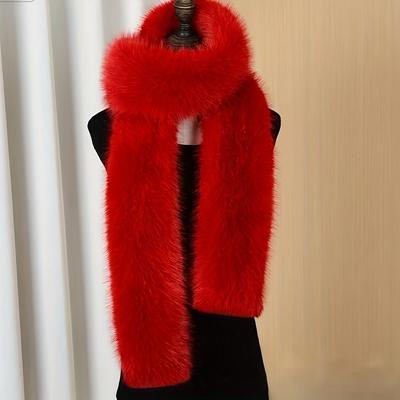 Женский зимний плюшевый шарф-шаль с воротником из искусственного меха, двусторонний, толстый, ветрозащитный, обертывание, мягкий бежевый и черный, накидка-грелка для шеи