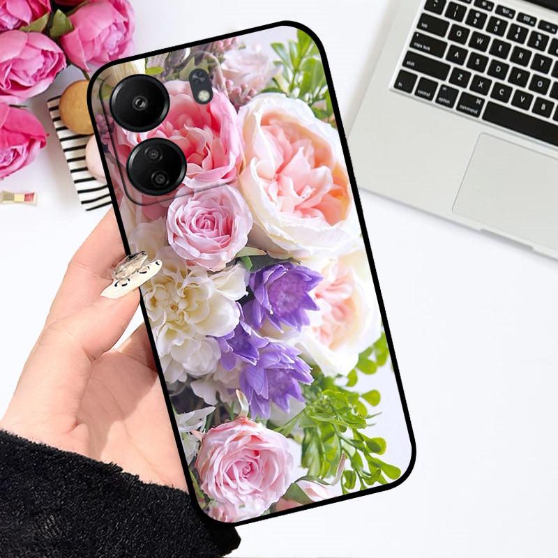 Чехол для Xiaomi Poco C65 Redmi 13C 4G Милый Мультяшный Чехол Мягкий Силиконовый Чехол для Телефона Для Xiaomi Redmi 13C Poco C65 C 65 Бампер