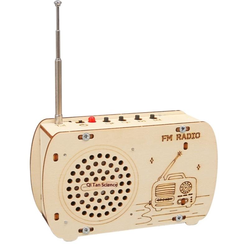 Деревянный FM-радиоприемник Сделай сам, винтажный, сборка, электронный проект с пайкой, образовательная STEM-игрушка для студентов, детей, подростков