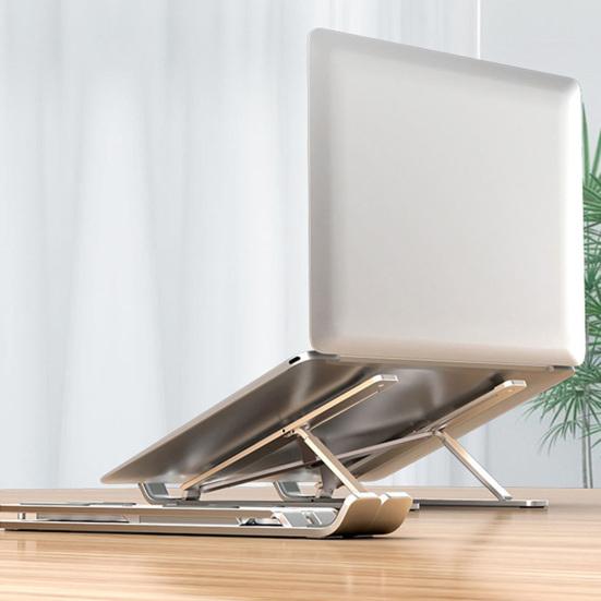 Подставка для ноутбука из алюминиевого сплава с регулируемой высотой, быстрым рассеиванием тепла, противоскользящая, складная, портативная, для домашнего офиса, настольного компьютера, держатель для ПК