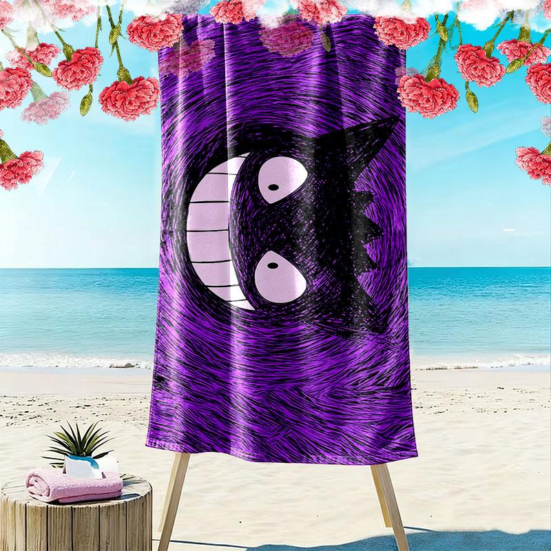 gengar cartoon Print Beach Towel, Large Soft Quick Dry Towel for Beach Camping Swimming