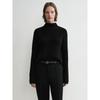 Longmei Women's Ribbed Wool Knit Sweater, Half-High Neck, Long Sleeve, 2026 Autumn/Winter Collection.