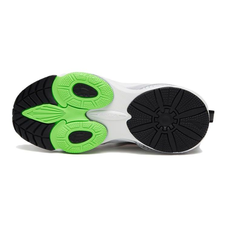 Anta Durable Low-Top Kids Running Shoes Kids Sneaker White Black Green 312226990A-5
