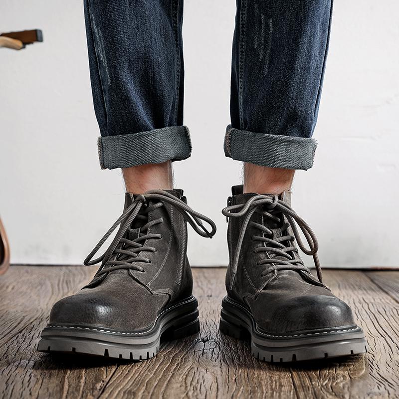Новые мужские ботинки на шнуровке, кожаные ботильоны, удобная офисная работа, ретро-обувь, повседневная формальная обувь, брендовые мужские кожаные ботинки для улицы
