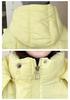 Korean Style Women's Contrast Color Hooded Cotton Puffer Jacket - Thick, Warm, Winter 2026 Student Coat