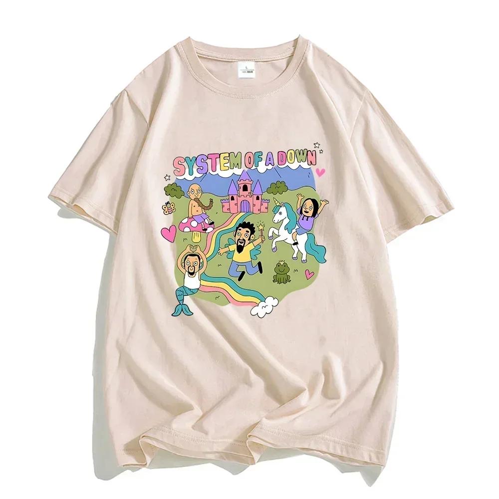 Футболка унисекс System of A Down Band, высокая мягкая футболка, женская футболка с рисунком из мультфильмов, рок-музыка, уличная одежда, футболки, женская одежда