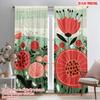 2pcs 2D Flat Printing Curtain Floral 100% Polyester Fabric Without Electricity Festive Curtains Perfect for Home & Party