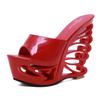 Summer Fashion Slippers Wristband Metal Decoration Waterproof Table Special-shaped Heel Super High