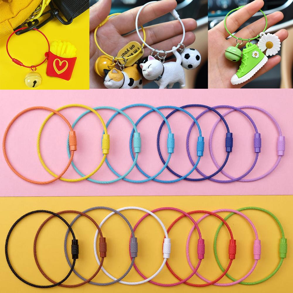 5/10pcs Screw DIY Rope Rotating Metal Material Key Ring Wire Ring Key Chain Buckle