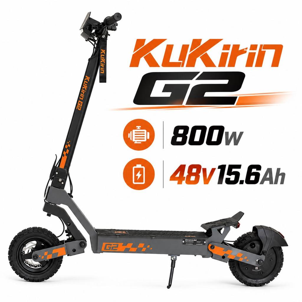 KuKirin G2 Folding EScooter 800W Brushless Motor 10 Inch Vacuum Off-Road Tire Electric Scooter 48V 15AH Battery Max Speed 45km/h