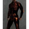 Men Women 3D Colorful Skeleton Bodysuit Cyber Punk Jumpsuit Halloween Party Carnival Cosplay Costume Performance Romper Zentai