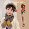 Cozy Plaid Knitted Scarf for Kids - Warm, Windproof, and Cute Neck Cover for Boys and Girls