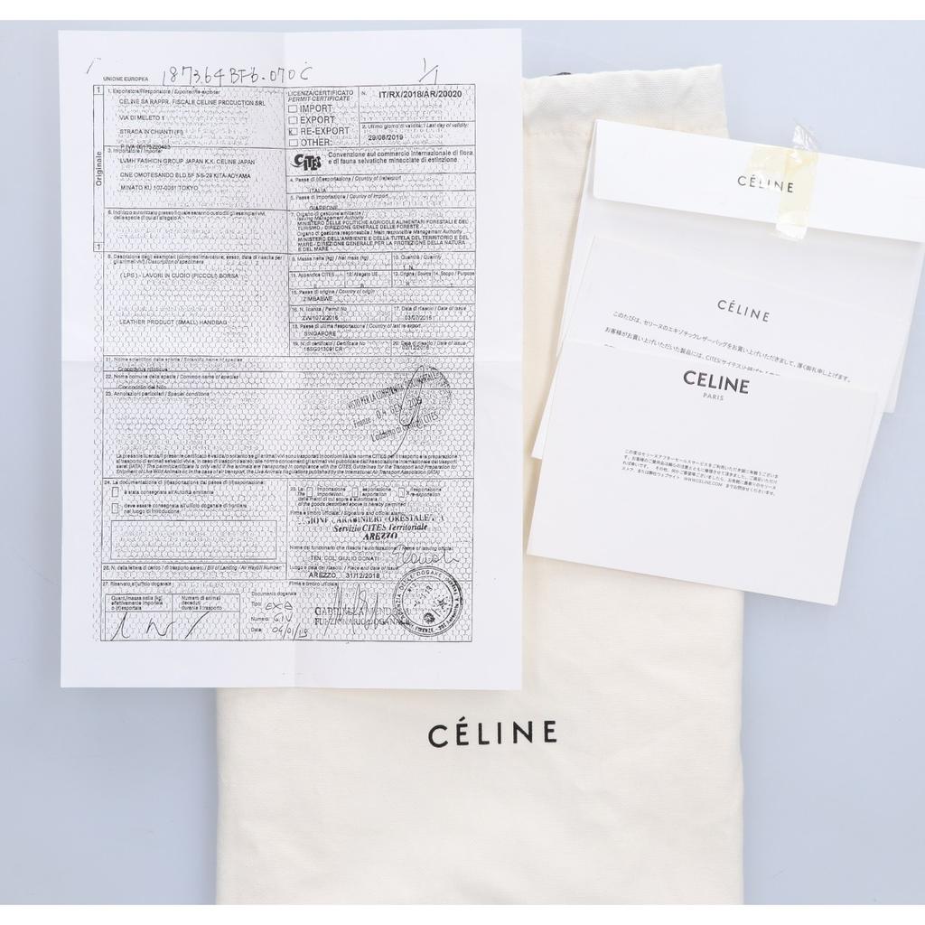 CELINE Crocodile Leather Classic Triomphe Shoulder bag NavyUsed