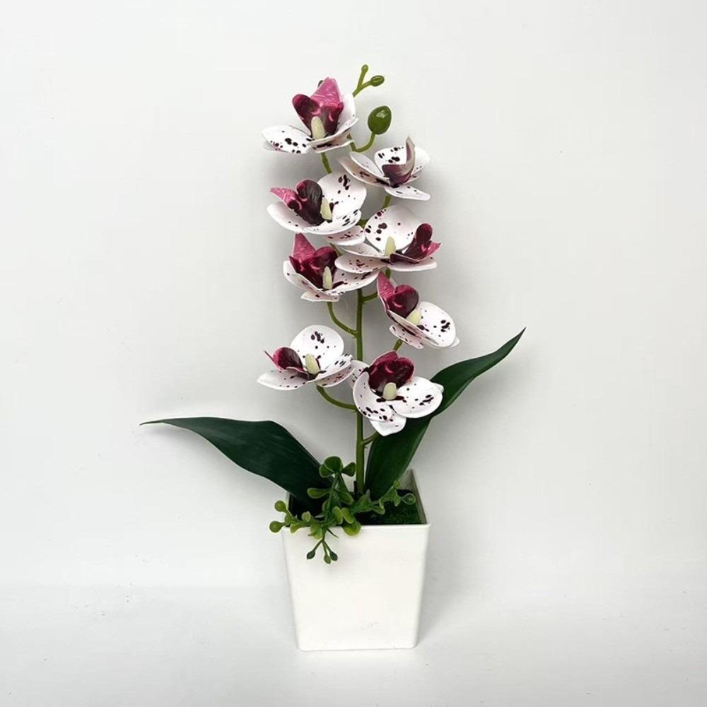 Phalaenopsis Artificial Faux Plants Multi-Bloom Bonsai Living Room Ornaments