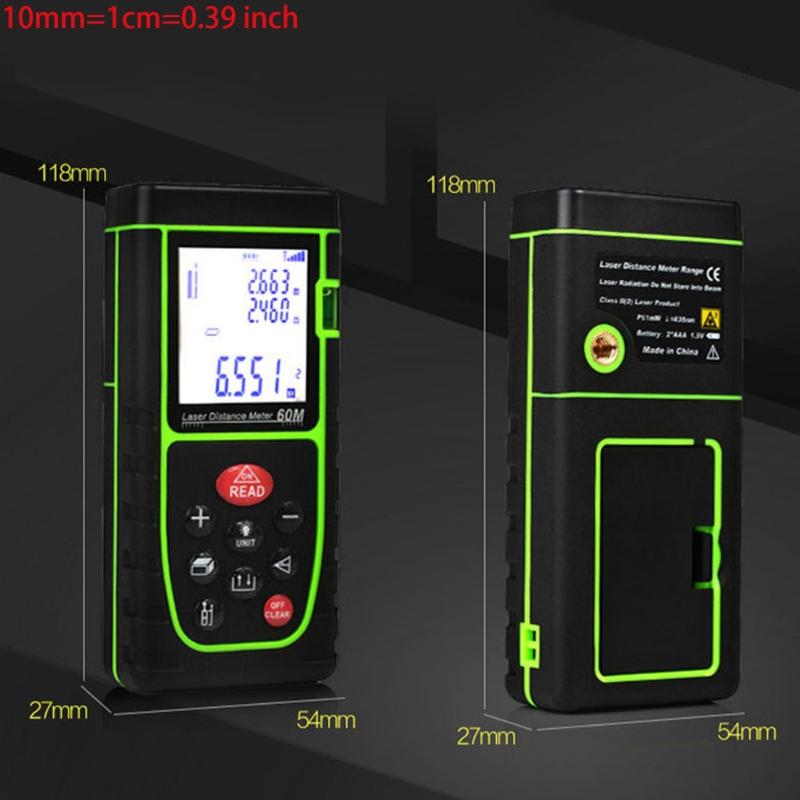 40/60/80/100m  Infrared Distance Meter Rangefinder Real-time Measurement ±3mm Accuracy Waterproof Handheld Measure