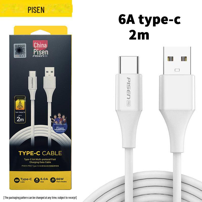 PISEN 6A USB-C 66W кабель для быстрой зарядки для Huawei и Xiaomi