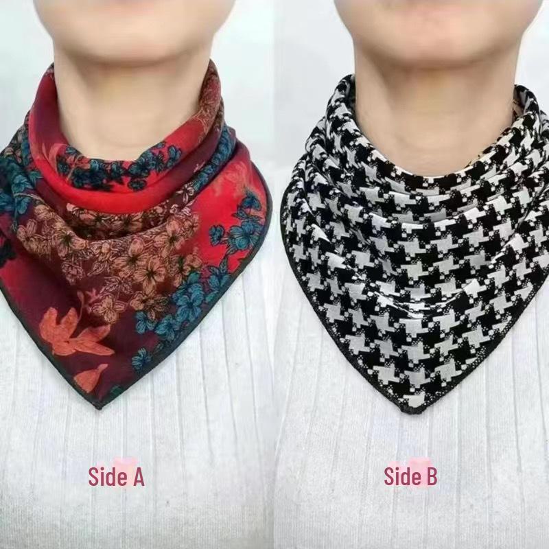 Reversible Double-Layer Triangle Scarf - Stylish and Warm for Spring, Autumn, and Winter