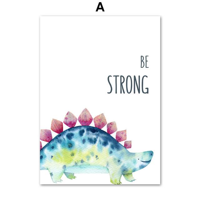 Динозавр стегозавр трицератопс настенная живопись на холсте плакаты на скандинавскую тему и принты настенные панно для детской комнаты Декор для детской комнаты