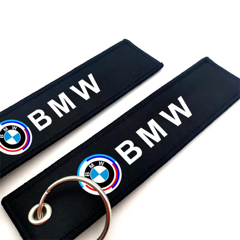 For BMW 50th Anniversary 1 3 5 7 series 20 G30 G20 E87 E92 E91 E30 F11 X1 New Car Embroidery Keychain Key Holder Chain Lanyard gjvc84