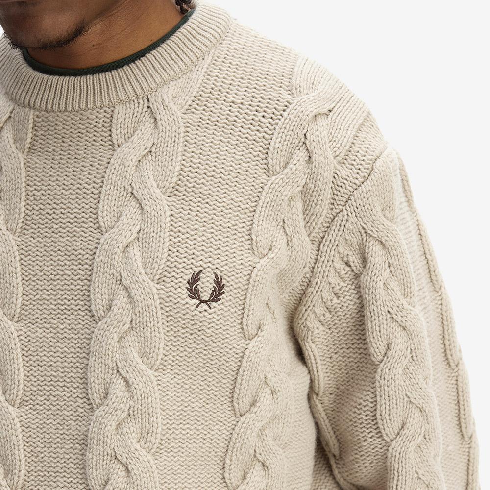FRED PERRY [Sharp] Chunky Cable Knit - Warm Oat Afpm2538562-Z19