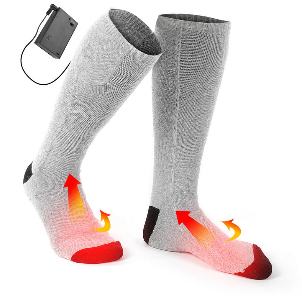 Electric Heating Socks Men Womens Battery Thermal Cotton Warming Winter Socks