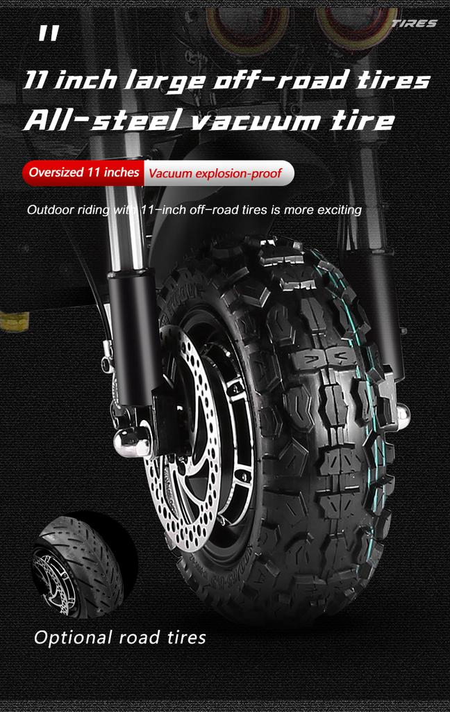 S3 Boyueda11inch 6000W Watt Off-road Tyre Electric Scooter 100km Range 60v Adult Twin Engine Electric Scooter Aluminium