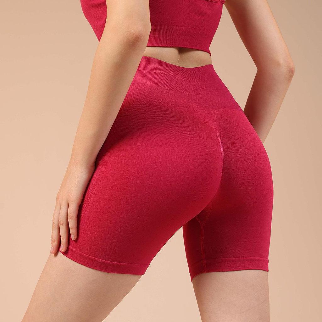 Женский бесшовный плиссированный комплект для йоги из двух частей: Завышенная талия, облегающий крой для фитнеса на открытом воздухе