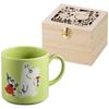 Moomin 9x9cm Wooden Gift Little Moomin Gift for Made In Mug, Large, 350ml, Diameter, Box, My, Design, Women, Birthday, Tableware, Japan, Green,
