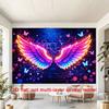 1 piece of 2D background fabric colorful polyester background fabric with neon light effects for a banner