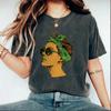 Women's Pure Cotton Washed Distressed T-shirt Men's and Women's Printed T-shirt