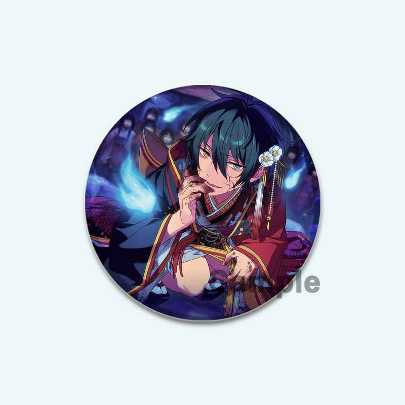 32/44/58mm Anime Collection Ensemble Stars Tinplate Pin Round Cartoon Snap-in Brooches for Backpack Accessories Badge Handmade Decoration