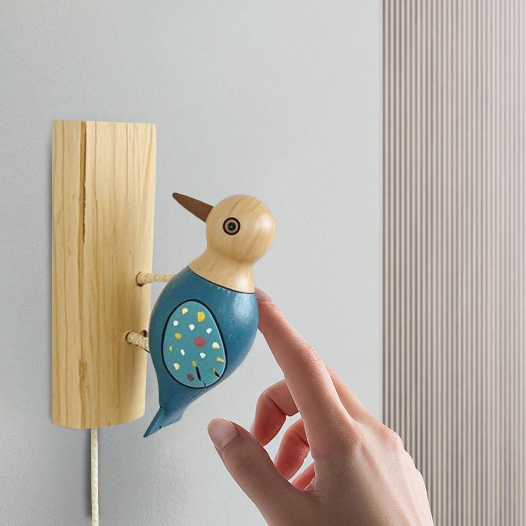 Милый Дятел Звонок на Дверь с Шнурком Прекрасная Птичка Звонок на Дверь Ручная Работа Деревянная Птичка Формы Колокольчик для Дома Школы Поместья