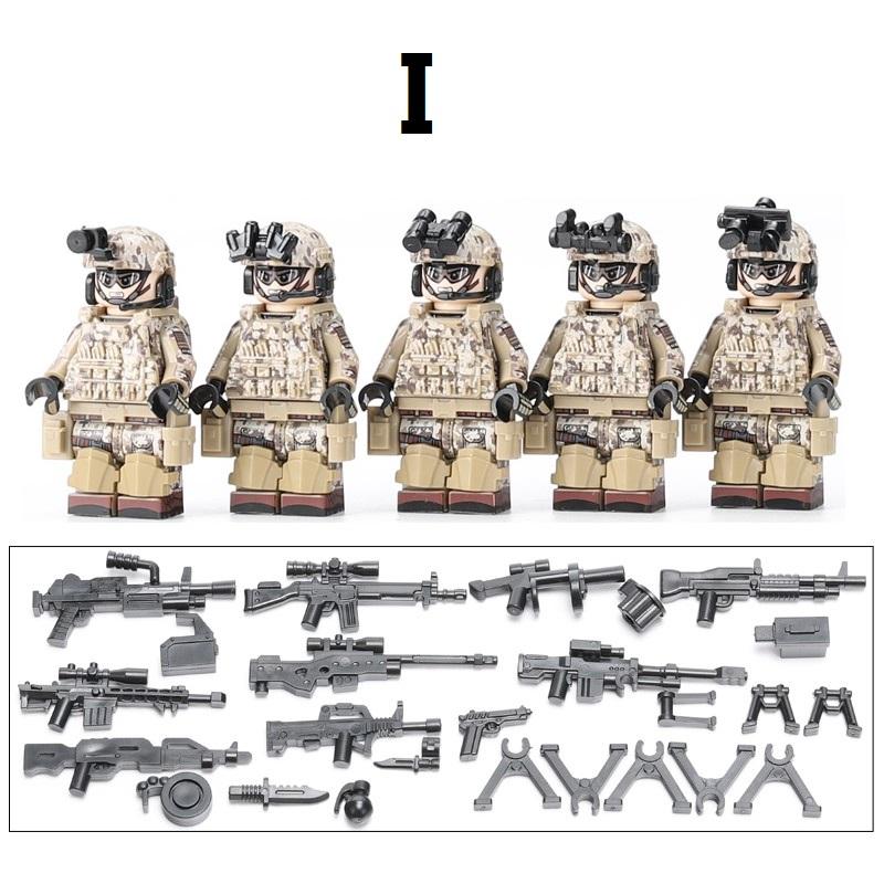 Us Special Forces Seals Soldiers SWAT Guns Weapon Building Blocks Kit Bricks Sets Classic Arms Model Kids Toys