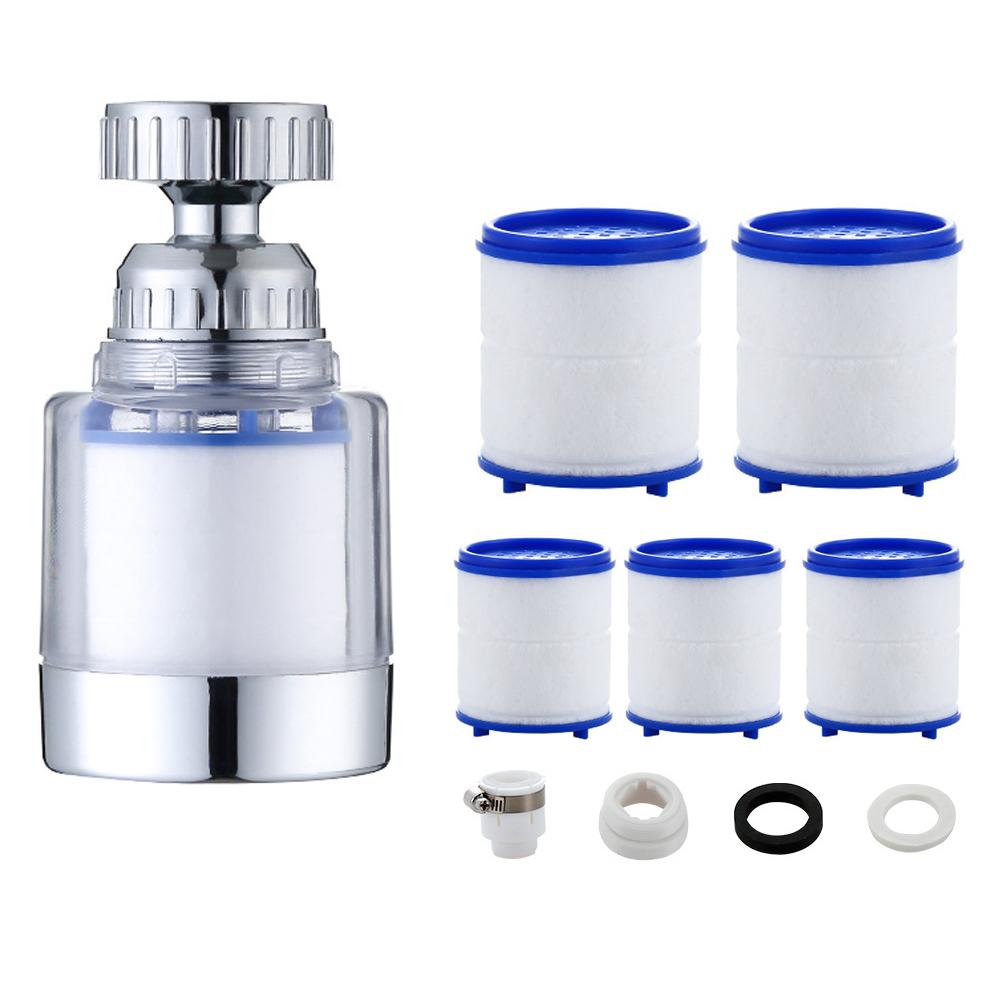 Фильтр для воды на 360 градусов, сменный фильтрующий элемент, насадка для удаления накипи, простая установка и замена, подходит для крана