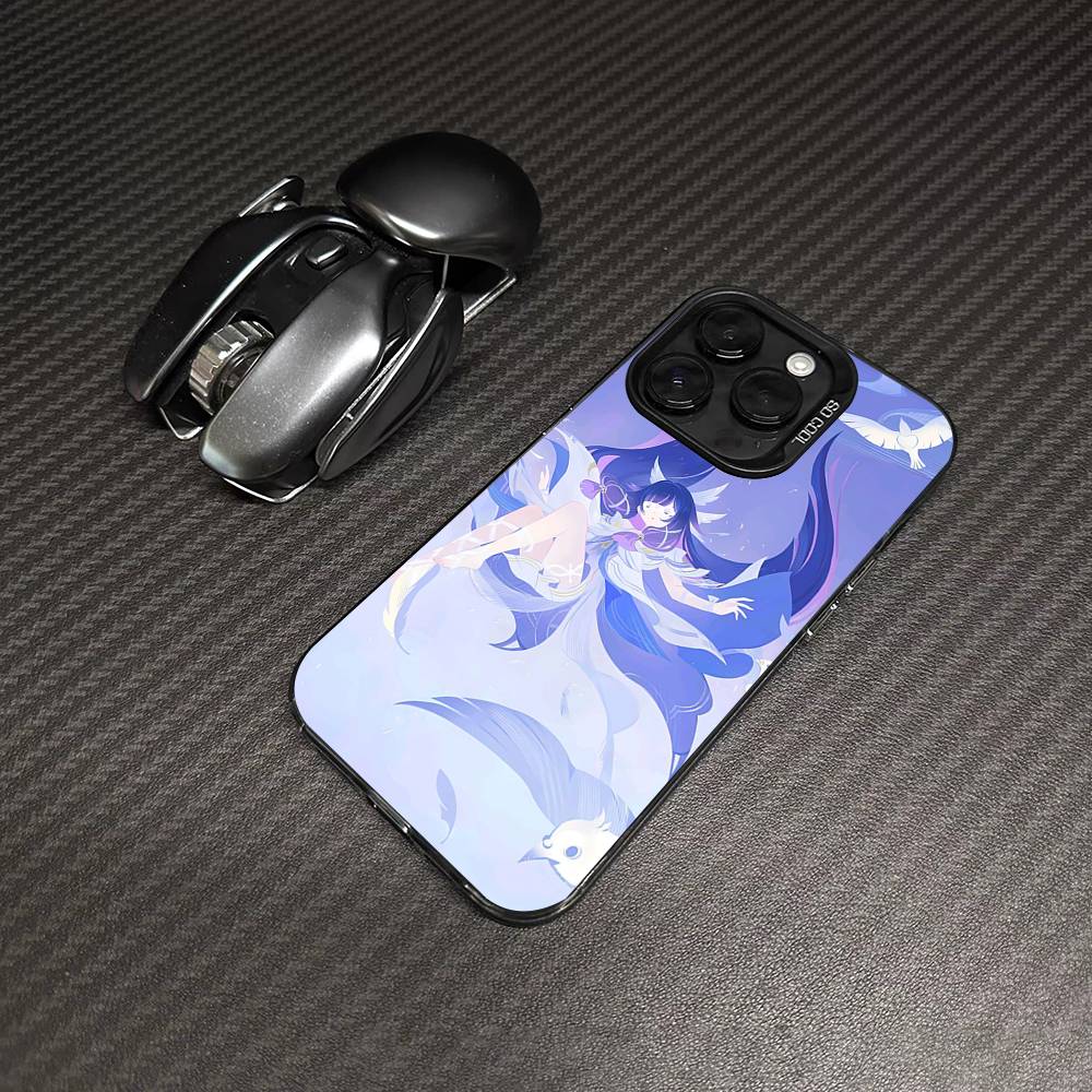 Genshin Impact Коломбина Для iPhone 15 14 13 Plus 17 16 12 11 Pro Max Матовый Цветной Серебряный Роскошный Чехол для Телефона