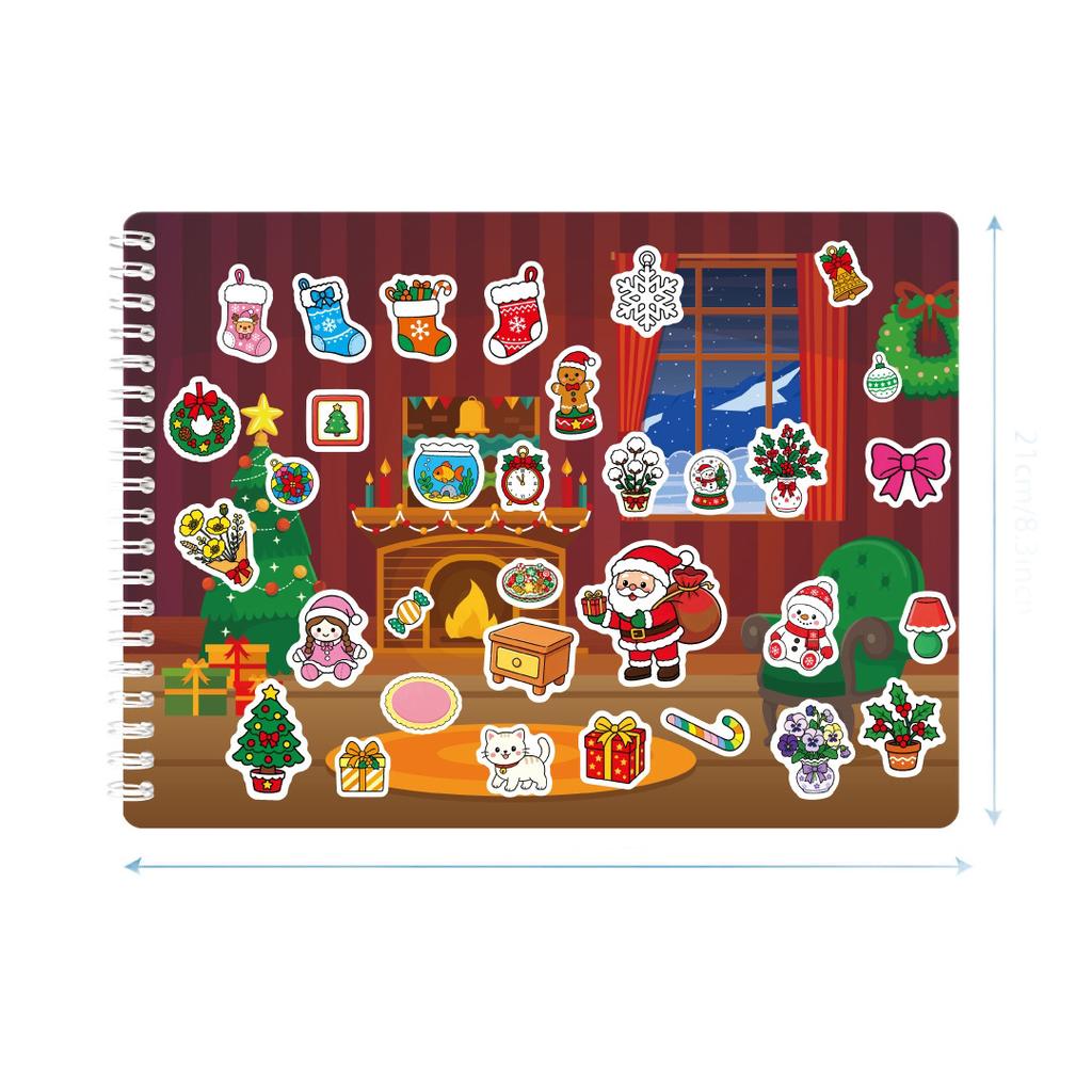 Reusable Sticker Book for Kids Dinosaur Ocean Scene Early Educational Toy for Toddlers 3‑8 Years Old