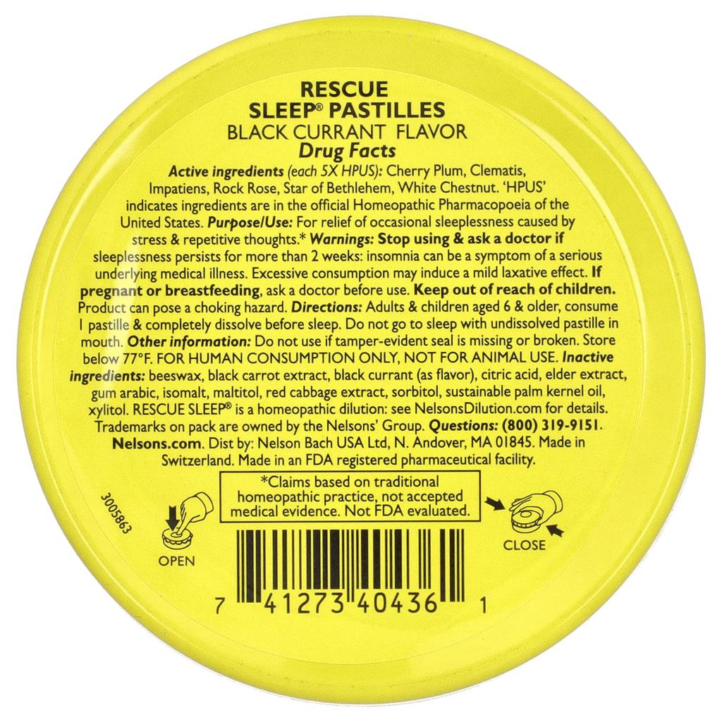 Bach, Rescue Sleep® Tablets, Black Currant, 35 Tablets, 1.7 oz (50 g)