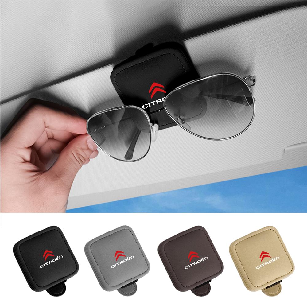 Car Leather Glasses Clips Sun Visor Sunglasses Storage Fastener For Citroen C4 C3 C5 C1 DS3 DS5 DS4 Berlingo Jumper ZX Xsara 2 S