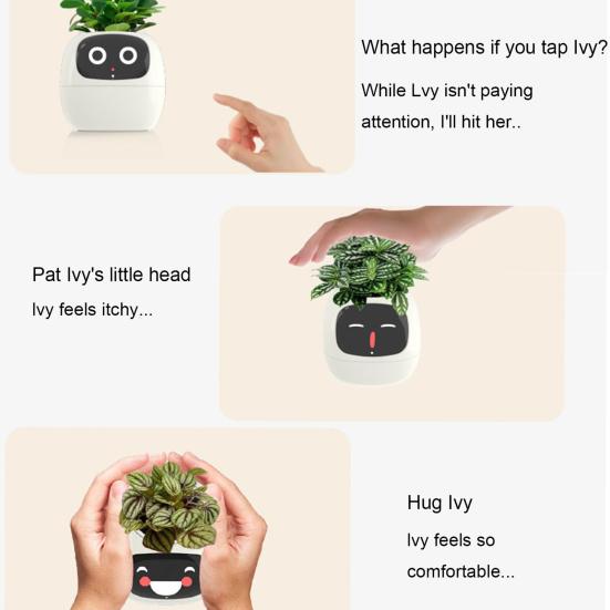 Умный цветочный горшок с выражениями AI Умный плантатор Робот Виртуальный питомец Умный цветочный горшок с 7 датчиками Время Температура Дисплей для садоводства Внутренний декор