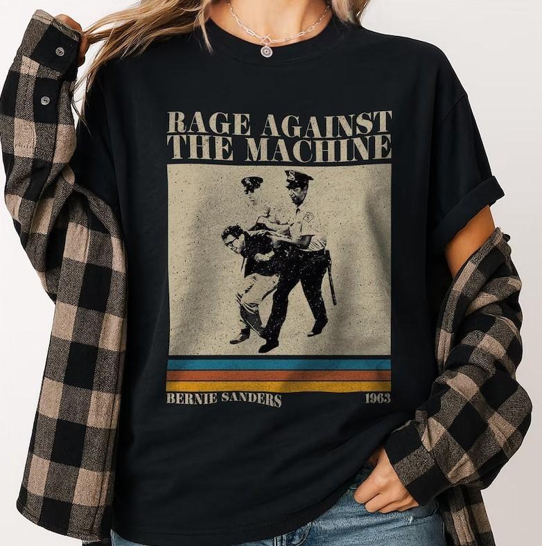 Футболка Берни Сандерса, Футболка Rage Against The Machine, Ретро 90-х Винтажная Футболка Унисекс