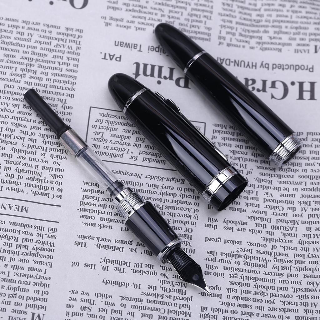 Новый Jinhao 159 черный и серебристый для перьевой ручки M Nib с толстым стержнем