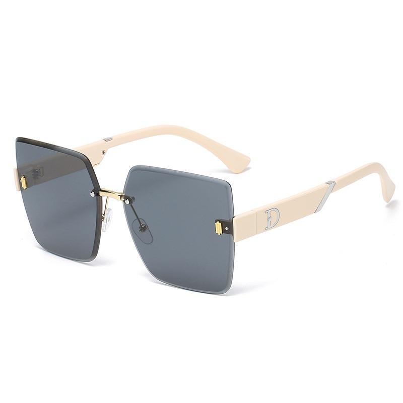 Квадратные солнцезащитные очки без оправы с обрезанным краем, женские модные солнцезащитные очки с защитой от УФ-лучей