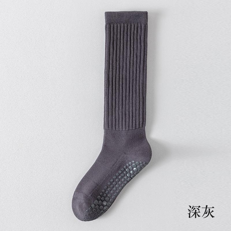 Seamless Custom Logo Grip Barre Trampoline Socks Ankle Pilates Non Slip Yoga Socks Compression Tube Pipe Slouch Crew Socks