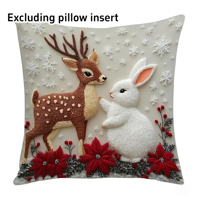 Рождественская наволочка с принтом Мультяшный Санта Снеговик Лось Чехол на подушку для дивана Рождественские украшения Новогодние украшения