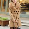 Womens Winter Lapel Wool Coat Trench Jacket Long Sleeve Overcoat Outwear