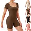 Женские леггинсы с коротким рукавом для йоги, фитнеса, боди с квадратным вырезом, комбинезон