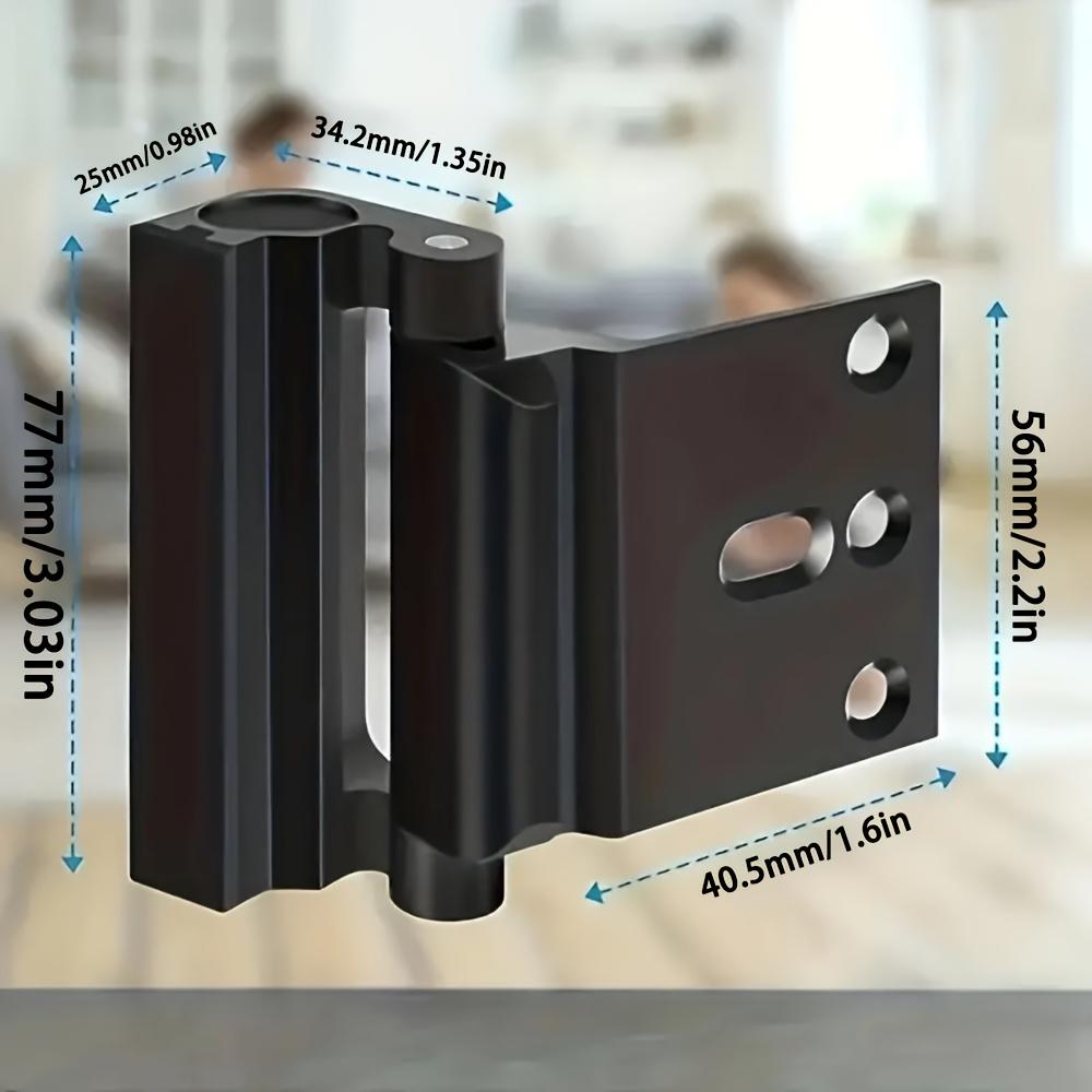 2 Pcs Aluminum Alloy Safety Door Reinforcement Locks, 3 Inch Stops, 800 lb Support for Inward Opening Doors, Home Night Security